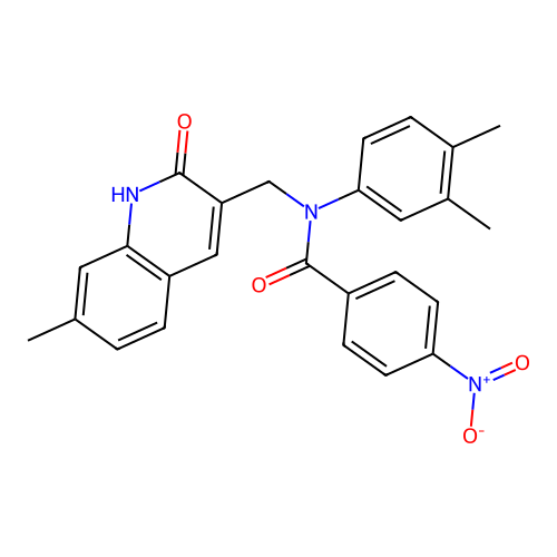 N-(3,4-dimethylphenyl)-N-((2-hydroxy-7-methylquinolin-3-yl)methyl)-4-nitrobenzamide structure
