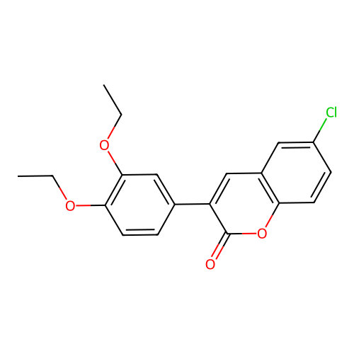 6-chloro-3-(3,4-diethoxyphenyl)-2H-chromen-2-one structure