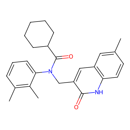 N-(2,3-dimethylphenyl)-N-((2-hydroxy-6-methylquinolin-3-yl)methyl)cyclohexanecarboxamide structure
