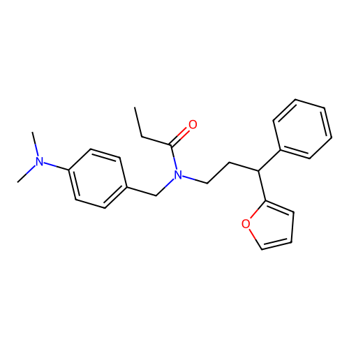 N-(4-(dimethylamino)benzyl)-N-(3-(furan-2-yl)-3-phenylpropyl)propionamide structure