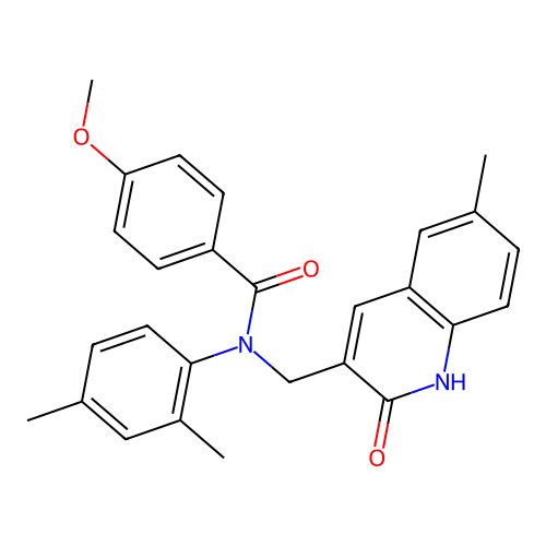 N-(2,4-dimethylphenyl)-4-methoxy-N-[(6-methyl-2-oxo-1H-quinolin-3-yl)methyl]benzamide structure
