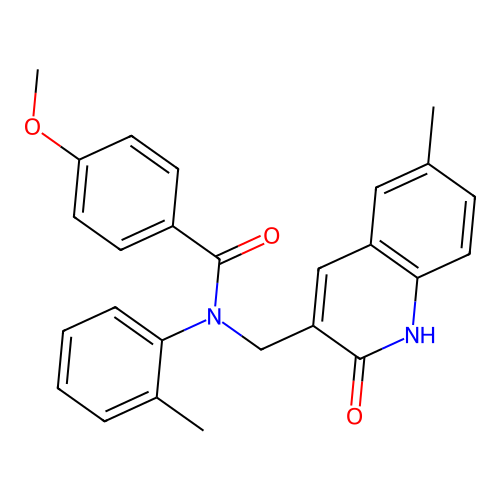 N-((2-hydroxy-6-methylquinolin-3-yl)methyl)-4-methoxy-N-(o-tolyl)benzamide structure