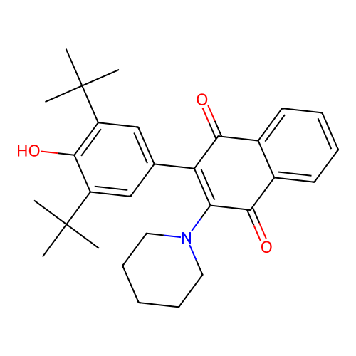 2-(3,5-Di-tert-butyl-4-hydroxyphenyl)-3-(piperidin-1-yl)naphthalene-1,4-dione structure