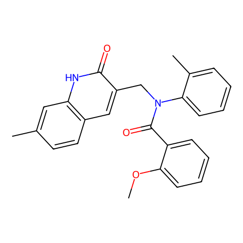 N-((2-hydroxy-7-methylquinolin-3-yl)methyl)-2-methoxy-N-(o-tolyl)benzamide structure