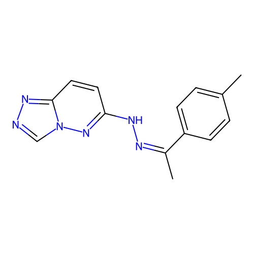 (Z)-6-(2-(1-(p-tolyl)ethylidene)hydrazinyl)-[1,2,4]triazolo[4,3-b]pyridazine structure