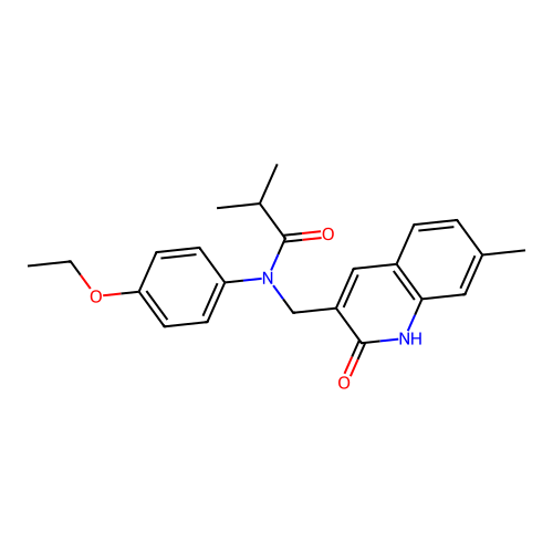 N-(4-ethoxyphenyl)-2-methyl-N-[(7-methyl-2-oxo-1,2-dihydroquinolin-3-yl)methyl]propanamide structure
