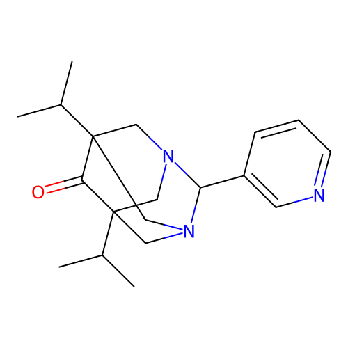 5,7-Diisopropyl-2-pyridin-3-yl-1,3-diaza-tricyclo[3.3.1.1*3,7*]decan-6-one structure