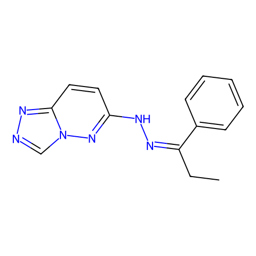 6-[(2Z)-2-(1-phenylpropylidene)hydrazinyl][1,2,4]triazolo[4,3-b]pyridazine structure