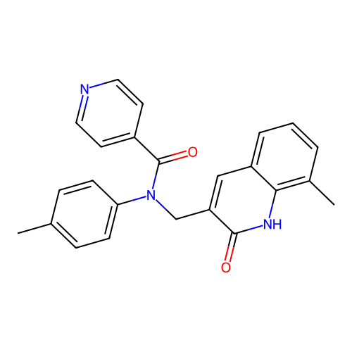 N-((2-hydroxy-8-methylquinolin-3-yl)methyl)-N-(p-tolyl)isonicotinamide structure