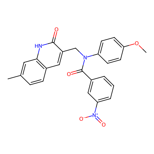 N-((2-hydroxy-7-methylquinolin-3-yl)methyl)-N-(4-methoxyphenyl)-3-nitrobenzamide structure