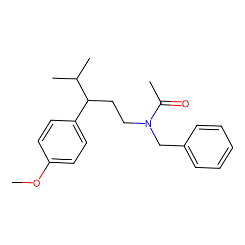 N-benzyl-N-[3-(4-methoxyphenyl)-4-methylpentyl]acetamide structure