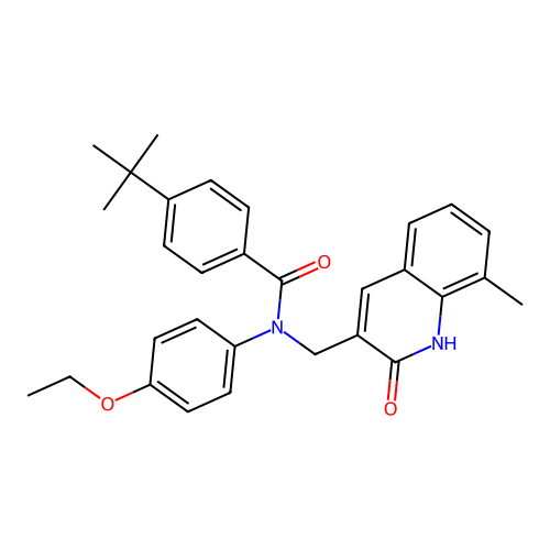 4-(tert-butyl)-N-(4-ethoxyphenyl)-N-((2-hydroxy-8-methylquinolin-3-yl)methyl)benzamide structure
