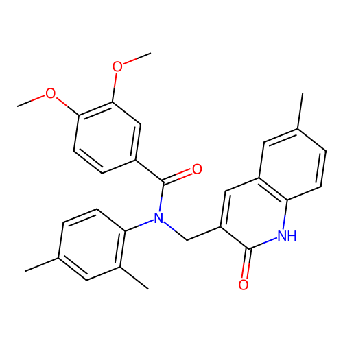 N-(2,4-dimethylphenyl)-3,4-dimethoxy-N-[(6-methyl-2-oxo-1H-quinolin-3-yl)methyl]benzamide structure