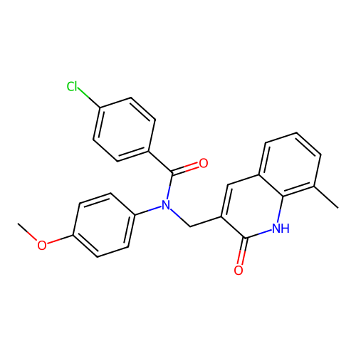 4-chloro-N-((2-hydroxy-8-methylquinolin-3-yl)methyl)-N-(4-methoxyphenyl)benzamide structure