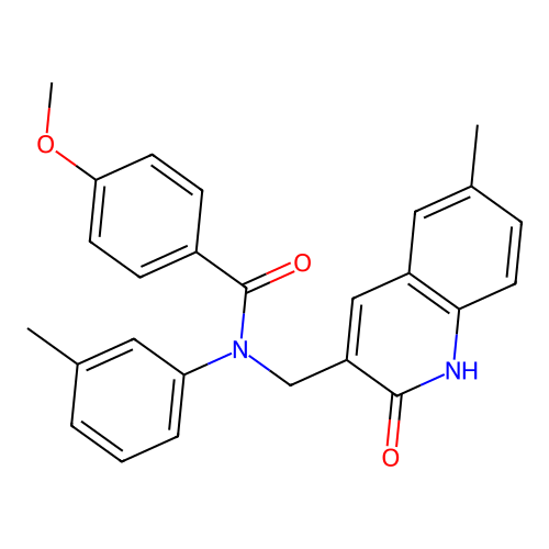 N-((2-hydroxy-6-methylquinolin-3-yl)methyl)-4-methoxy-N-(m-tolyl)benzamide structure