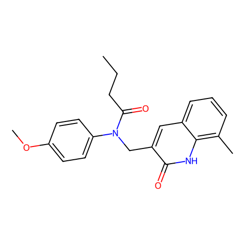 N-(4-methoxyphenyl)-N-[(8-methyl-2-oxo-1H-quinolin-3-yl)methyl]butanamide structure