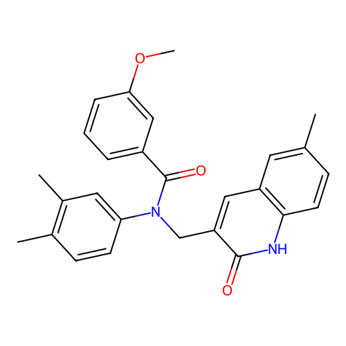 N-(3,4-dimethylphenyl)-3-methoxy-N-[(6-methyl-2-oxo-1H-quinolin-3-yl)methyl]benzamide structure