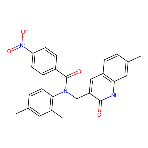 N-(2,4-dimethylphenyl)-N-((2-hydroxy-7-methylquinolin-3-yl)methyl)-4-nitrobenzamide structure