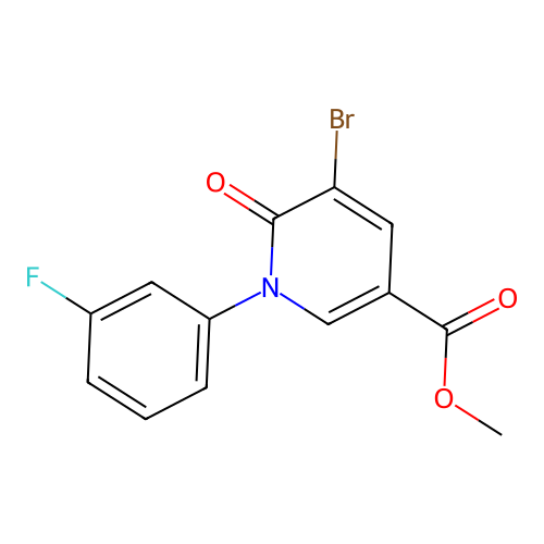 Methyl 5-bromo-1-(3-fluorophenyl)-6-oxo-1,6-dihydropyridine-3-carboxylate structure