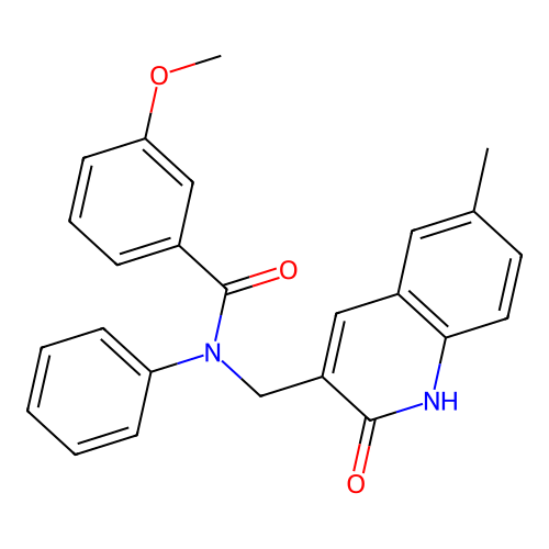 3-methoxy-N-[(6-methyl-2-oxo-1H-quinolin-3-yl)methyl]-N-phenylbenzamide structure
