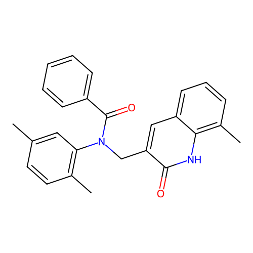 N-(2,5-dimethylphenyl)-N-((2-hydroxy-8-methylquinolin-3-yl)methyl)benzamide structure