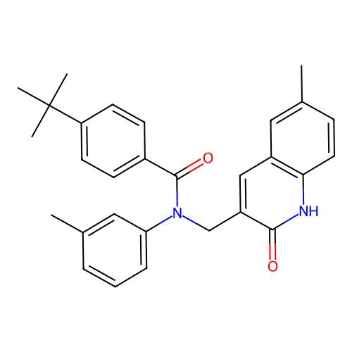 4-(tert-butyl)-N-((2-hydroxy-6-methylquinolin-3-yl)methyl)-N-(m-tolyl)benzamide structure