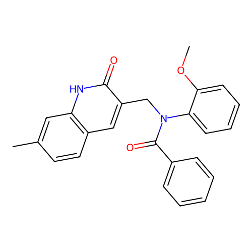 N-(2-methoxyphenyl)-N-[(7-methyl-2-oxo-1H-quinolin-3-yl)methyl]benzamide structure