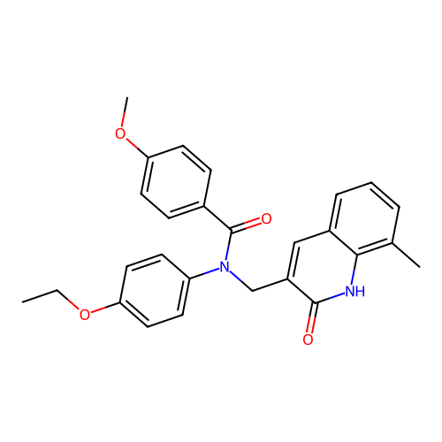 N-(4-ethoxyphenyl)-4-methoxy-N-[(8-methyl-2-oxo-1H-quinolin-3-yl)methyl]benzamide structure