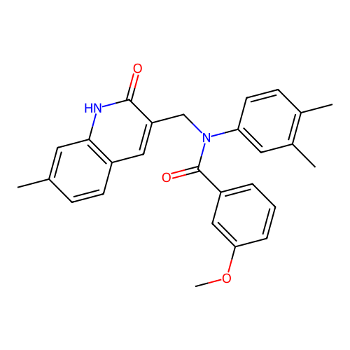 N-(3,4-dimethylphenyl)-3-methoxy-N-[(7-methyl-2-oxo-1H-quinolin-3-yl)methyl]benzamide structure