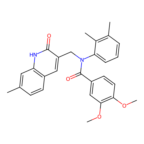 N-(2,3-dimethylphenyl)-3,4-dimethoxy-N-[(7-methyl-2-oxo-1H-quinolin-3-yl)methyl]benzamide structure