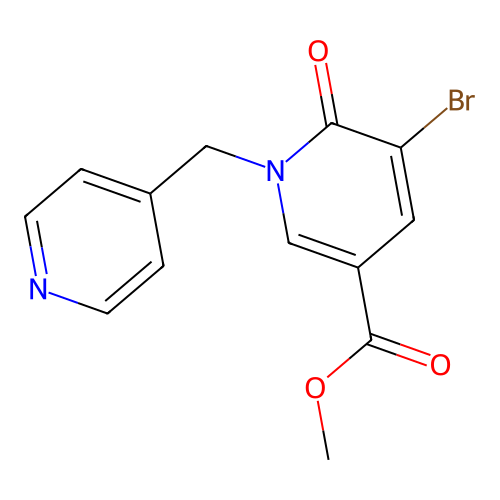 Methyl 5-bromo-6-oxo-1-(pyridin-4-ylmethyl)pyridine-3-carboxylate structure