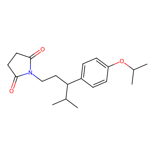 1-(3-(4-Isopropoxyphenyl)-4-methylpentyl)pyrrolidine-2,5-dione structure