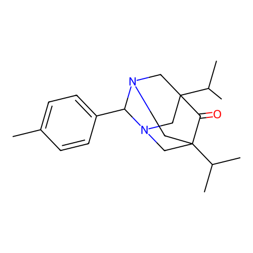 (1R,5R)-5,7-diisopropyl-2-(p-tolyl)-1,3-diazaadamantan-6-one structure