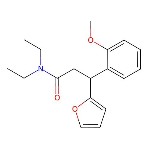 N,N-diethyl-3-(furan-2-yl)-3-(2-methoxyphenyl)propanamide structure