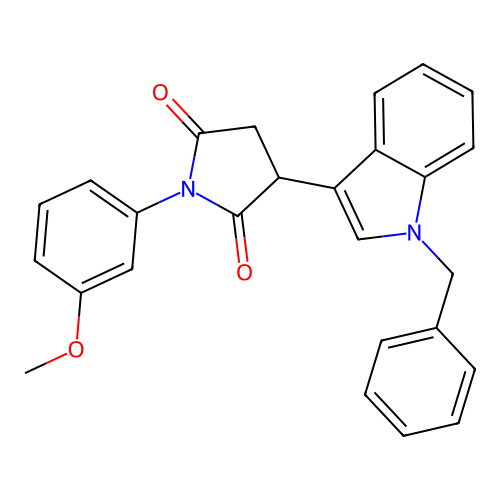 3-(1-benzyl-1H-indol-3-yl)-1-(3-methoxyphenyl)pyrrolidine-2,5-dione structure