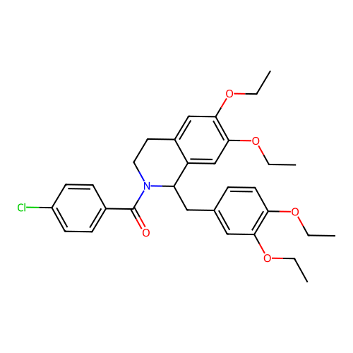 (4-chlorophenyl)(1-(3,4-diethoxybenzyl)-6,7-diethoxy-3,4-dihydroisoquinolin-2(1H)-yl)methanone structure