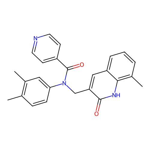 N-(3,4-dimethylphenyl)-N-((2-hydroxy-8-methylquinolin-3-yl)methyl)isonicotinamide structure