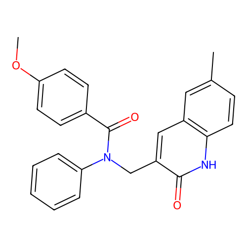 4-methoxy-N-[(6-methyl-2-oxo-1H-quinolin-3-yl)methyl]-N-phenylbenzamide structure