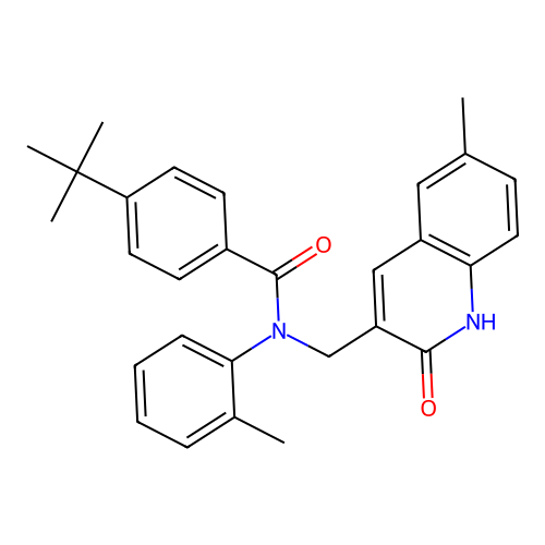 4-(tert-butyl)-N-((2-hydroxy-6-methylquinolin-3-yl)methyl)-N-(o-tolyl)benzamide structure