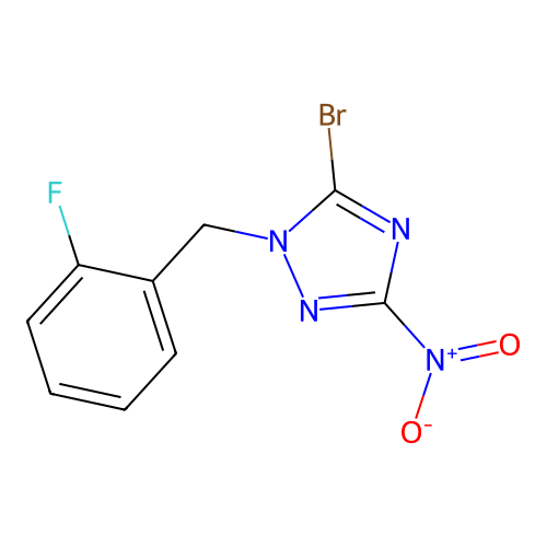 5-bromo-1-(2-fluorobenzyl)-3-nitro-1H-1,2,4-triazole structure