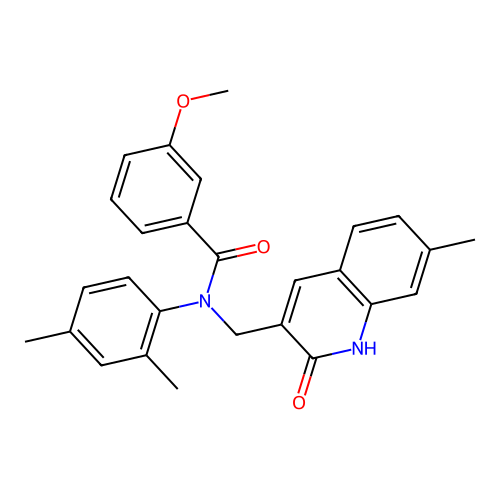 N-(2,4-dimethylphenyl)-3-methoxy-N-[(7-methyl-2-oxo-1H-quinolin-3-yl)methyl]benzamide structure