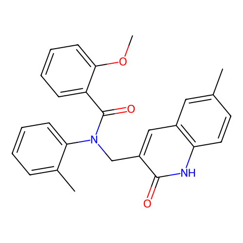 N-((2-hydroxy-6-methylquinolin-3-yl)methyl)-2-methoxy-N-(o-tolyl)benzamide structure