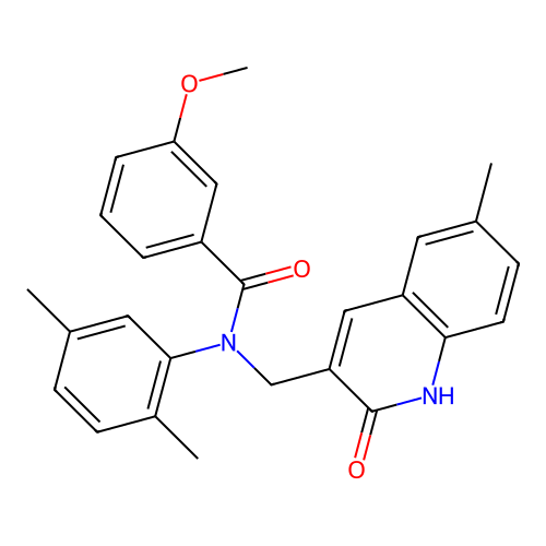 N-(2,5-dimethylphenyl)-3-methoxy-N-[(6-methyl-2-oxo-1H-quinolin-3-yl)methyl]benzamide structure