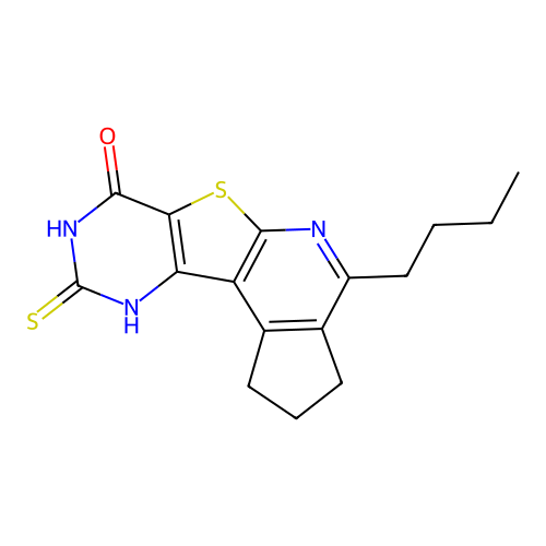 4-butyl-9-mercapto-2,3-dihydro-1H-cyclopenta[4',5']pyrido[3',2':4,5]thieno[3,2-d]pyrimidin-7(8H)-one structure
