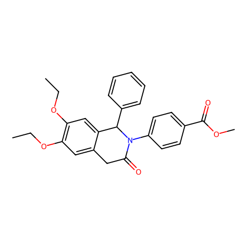 methyl 4-(6,7-diethoxy-3-oxo-1-phenyl-3,4-dihydroisoquinolin-2(1H)-yl)benzoate structure