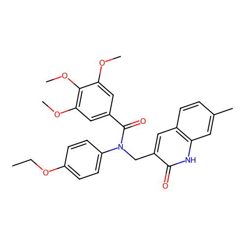 N-(4-ethoxyphenyl)-3,4,5-trimethoxy-N-[(7-methyl-2-oxo-1H-quinolin-3-yl)methyl]benzamide structure