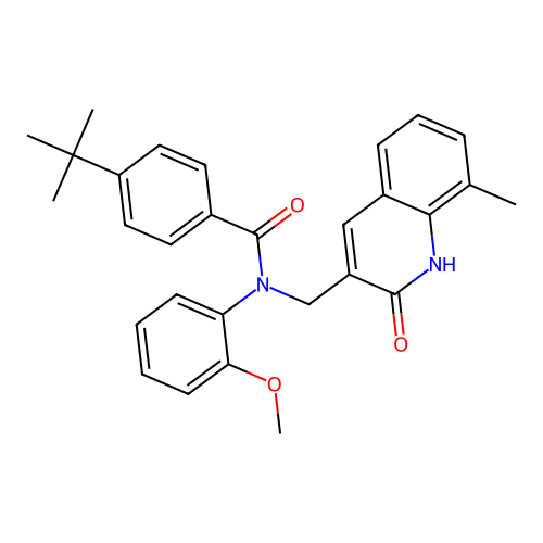 4-(tert-butyl)-N-((2-hydroxy-8-methylquinolin-3-yl)methyl)-N-(2-methoxyphenyl)benzamide structure