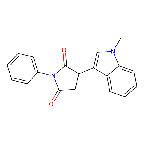 3-(1-methyl-1H-indol-3-yl)-1-phenylpyrrolidine-2,5-dione structure