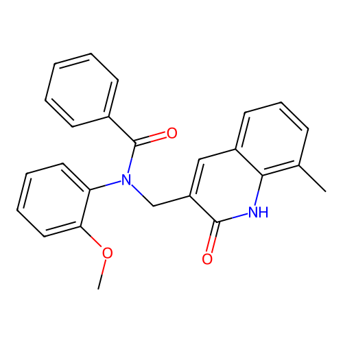 N-(2-methoxyphenyl)-N-[(8-methyl-2-oxo-1H-quinolin-3-yl)methyl]benzamide structure