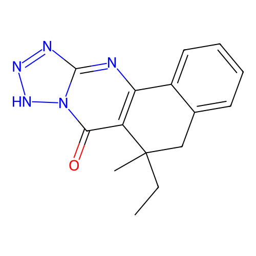 6-ethyl-6-methyl-5,6-dihydrobenzo[h]tetrazolo[5,1-b]quinazolin-7(12H)-one structure